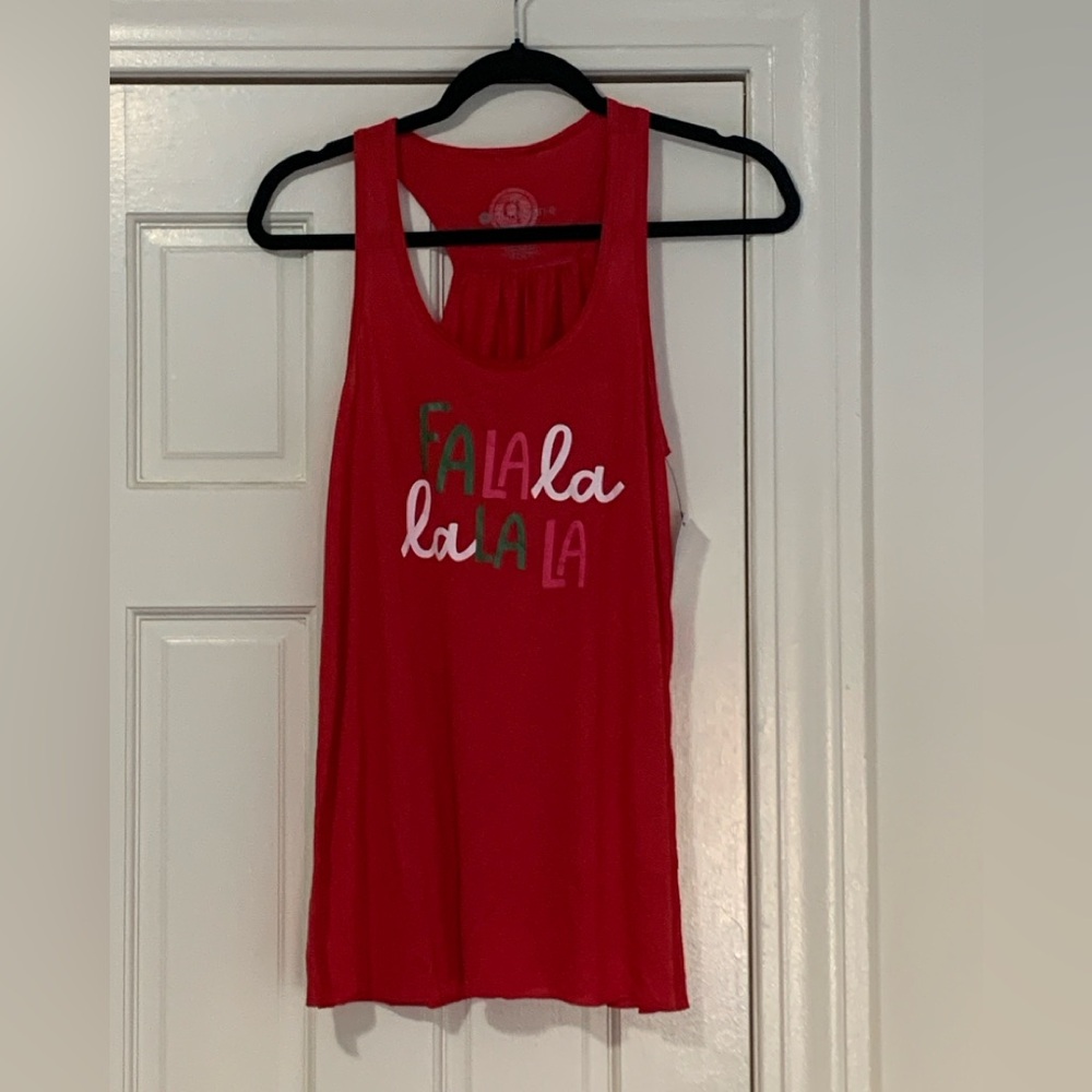 Pure Barre Holiday “FALALA” Tank Top in a  Festive Print [X Large]
